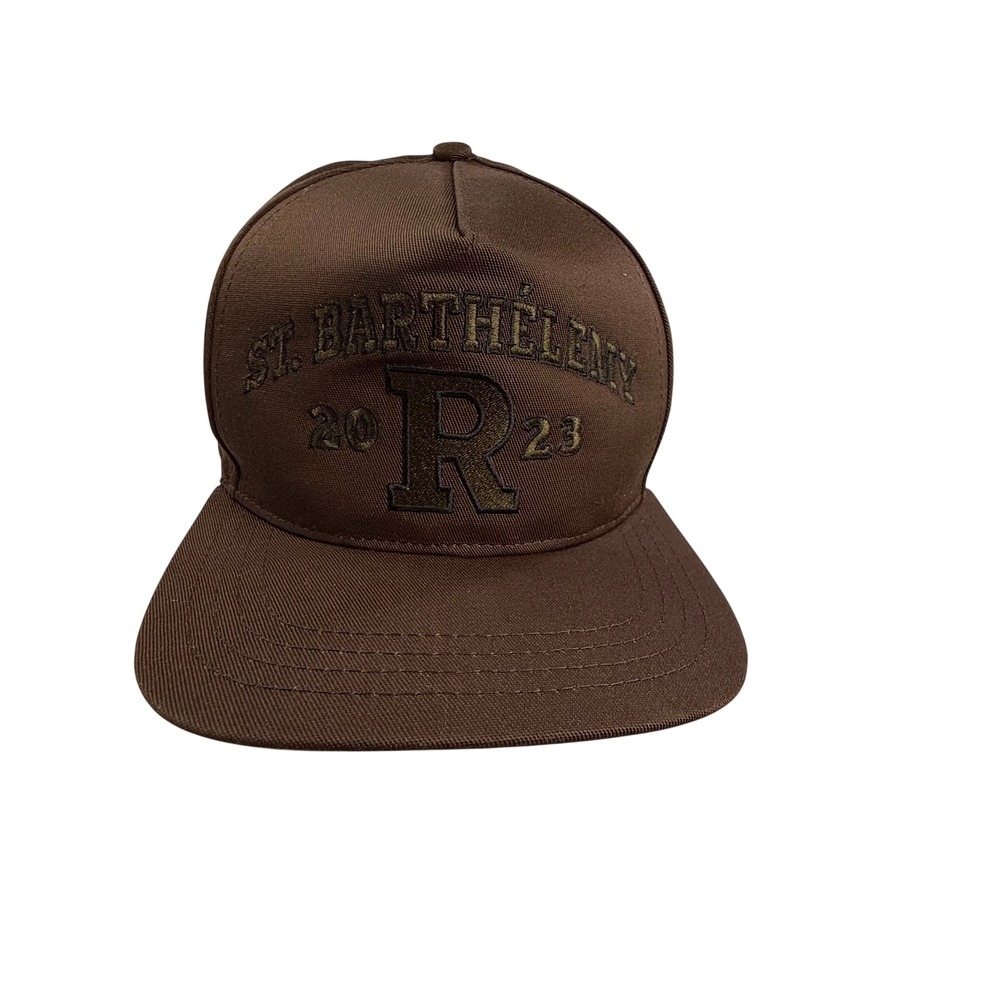 Rhude St. Barthelemy 2023 Brown Snapback Hat R Logo Embroidered Cap One Size